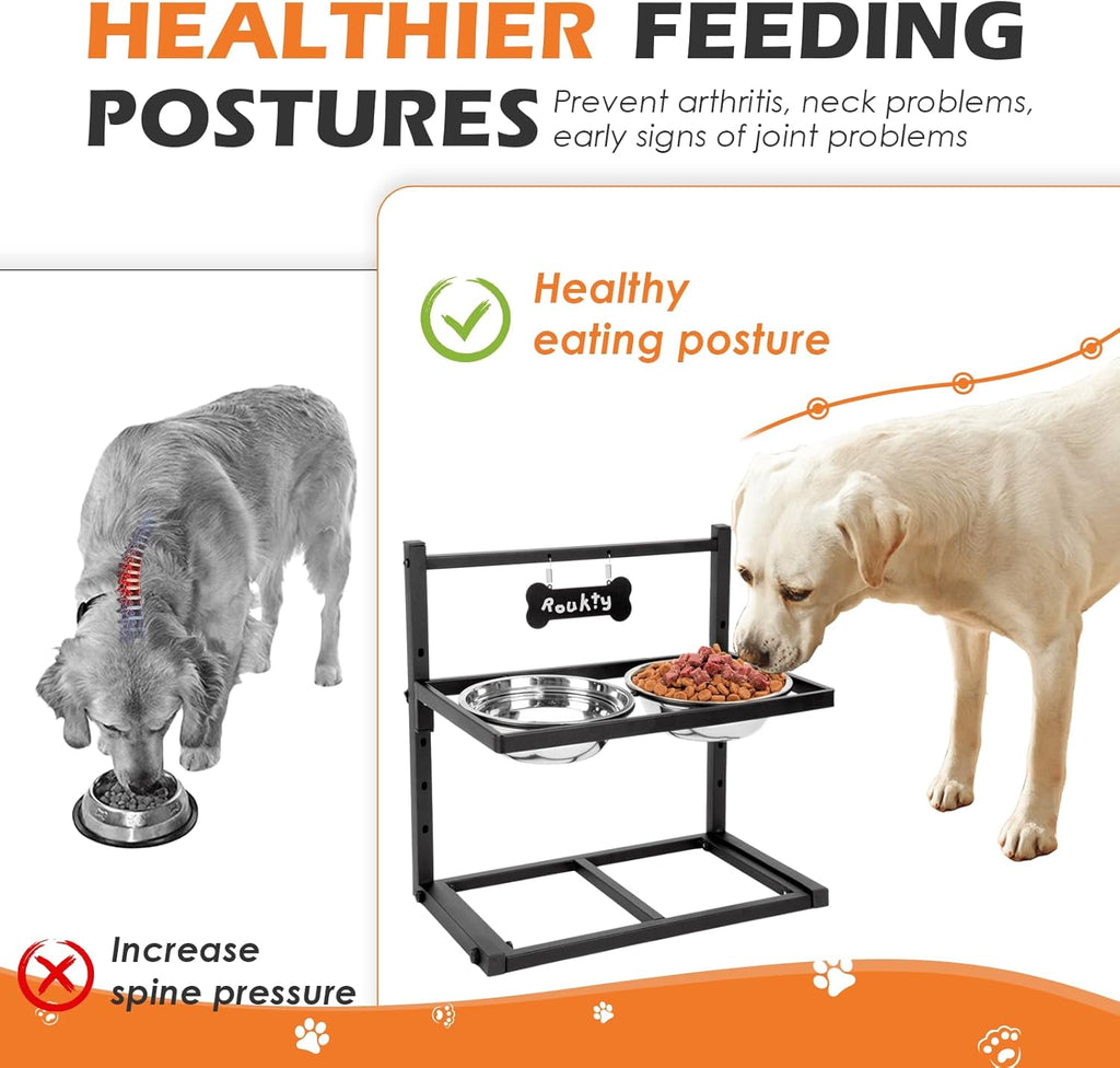 Raised Dog Bowl Height-Adjustable, Dog bowls | ObaPet