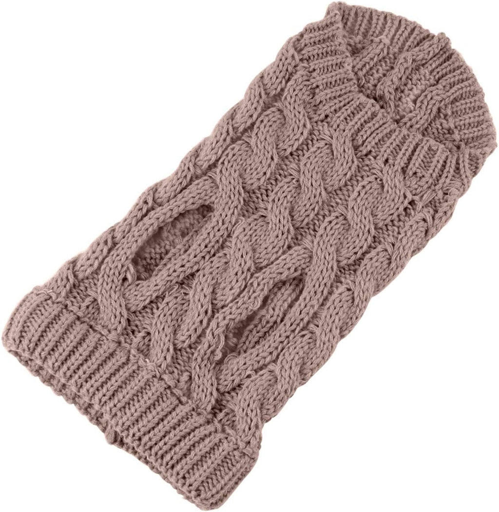Pet Dog Turtleneck Knitting Sweater Coat Winter Warmer Thickening Pullover Knitwear Crochet Coat Clothes for Small Medium Large Dog Puppy Cat (M, Pink)