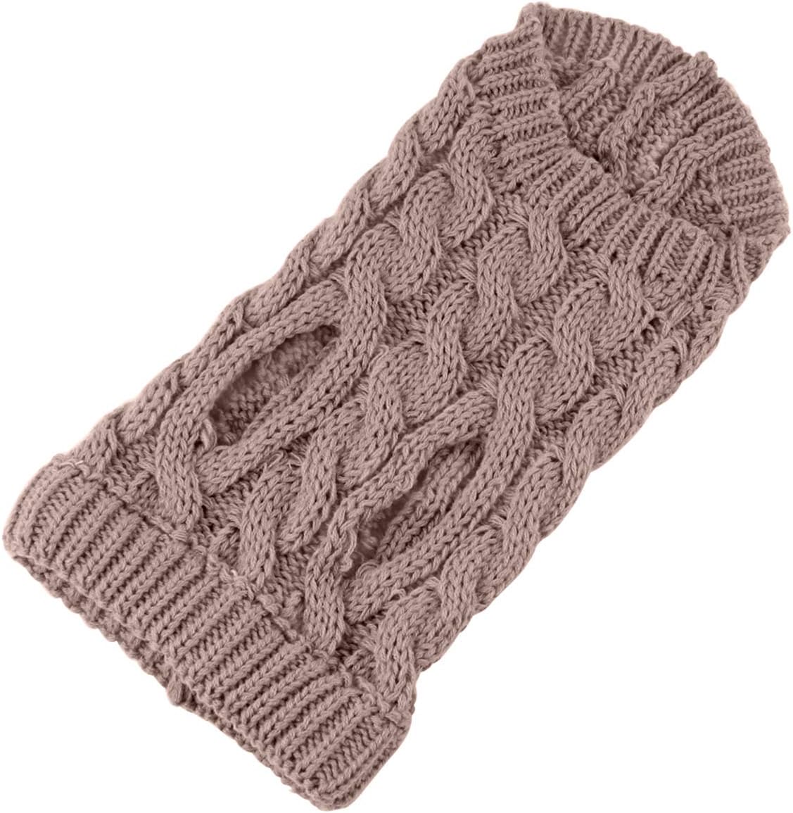 Pet Dog Turtleneck Knitting Sweater Coat Winter Warmer Thickening Pullover Knitwear Crochet Coat Clothes for Small Medium Large Dog Puppy Cat (M, Pink)