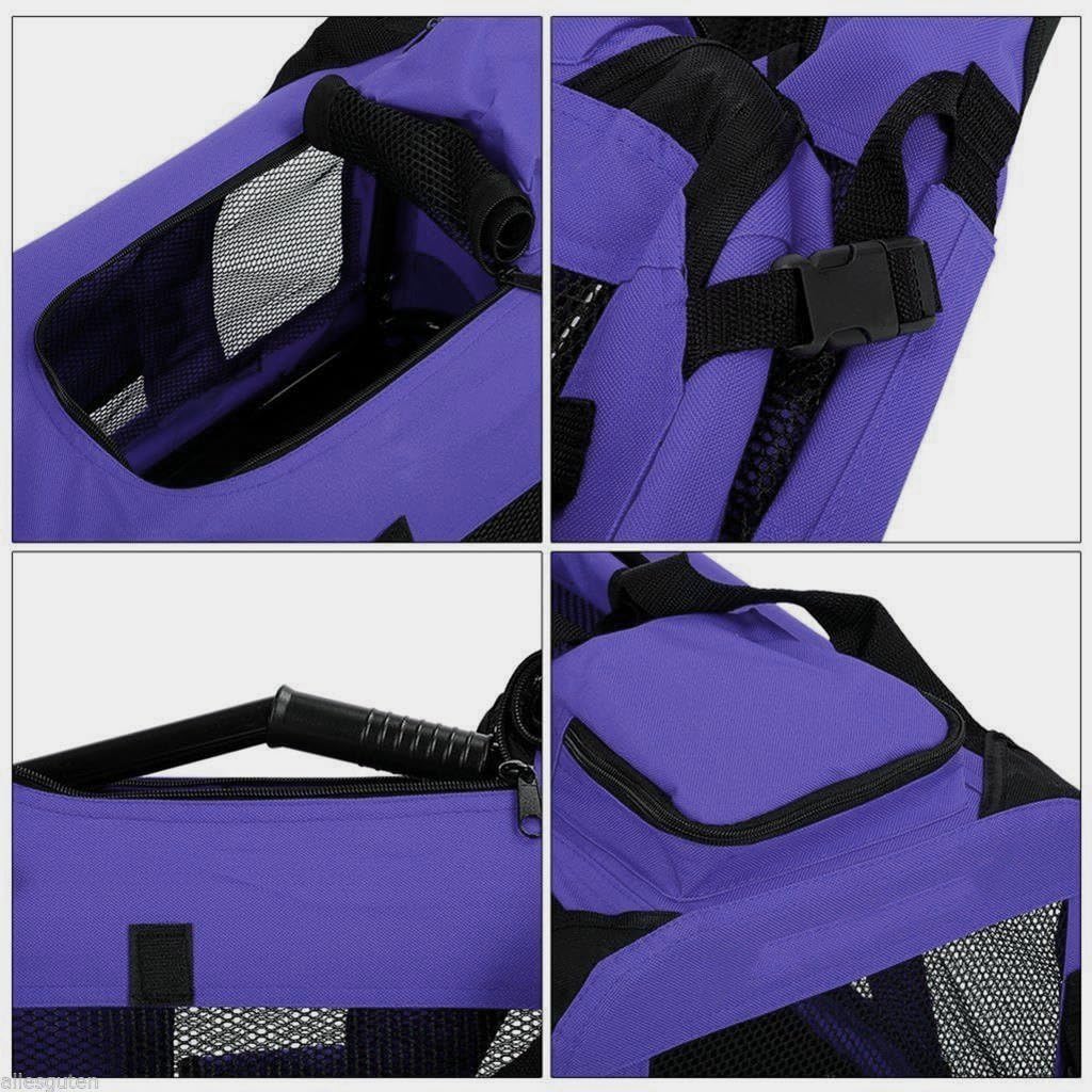 Petbarn Portable Soft Fabric Pet Carrier Folding Dog Cat Puppy Travel Transport Bag (Medium, Grey)