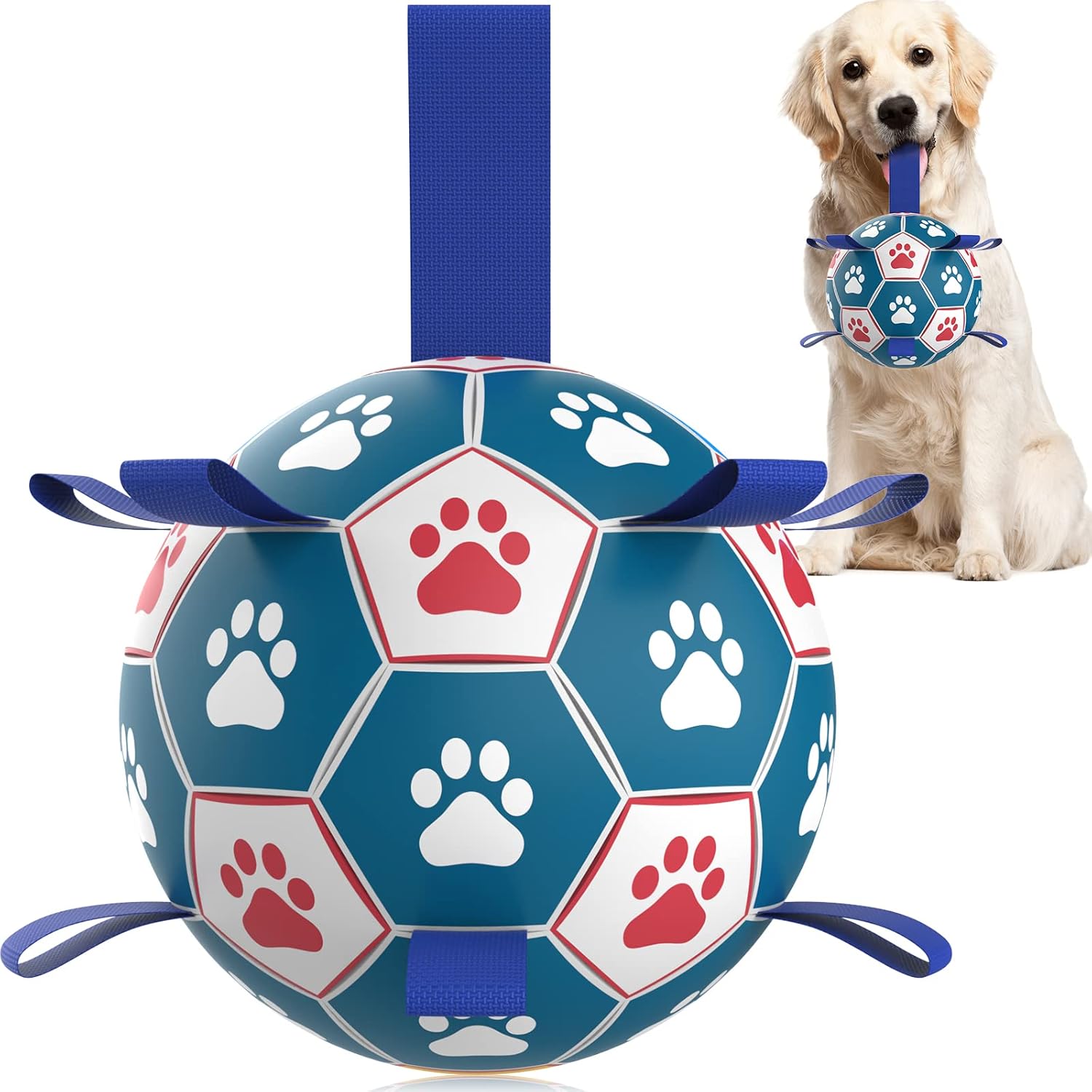 HETOO Interactive Dog Football Toys with Grab Tabs, Durable Dog Water Balls for Small Medium Breed, Indoor & Outdoor
