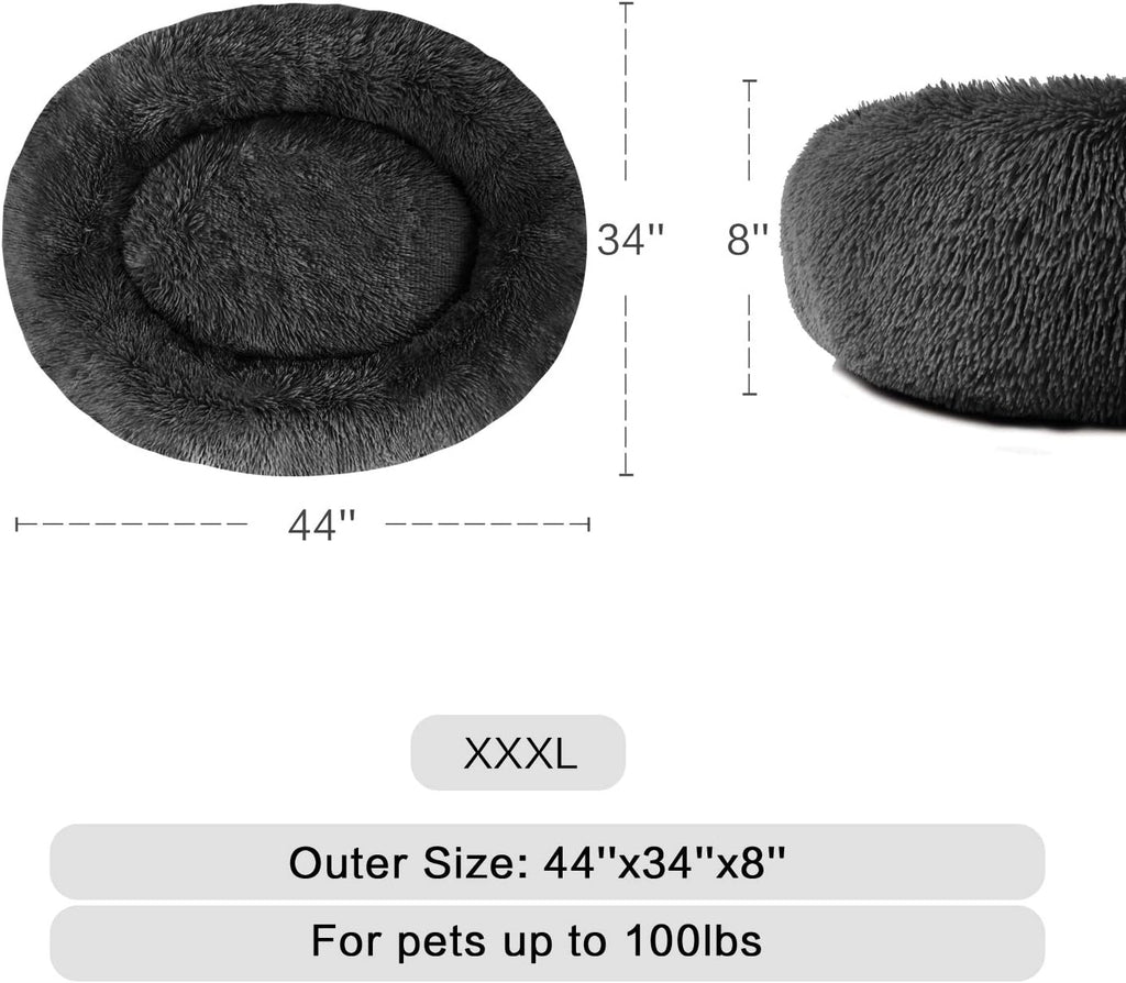 MFOX Calming Dog Bed Cat Bed Donut, Faux Fur | ObaPet