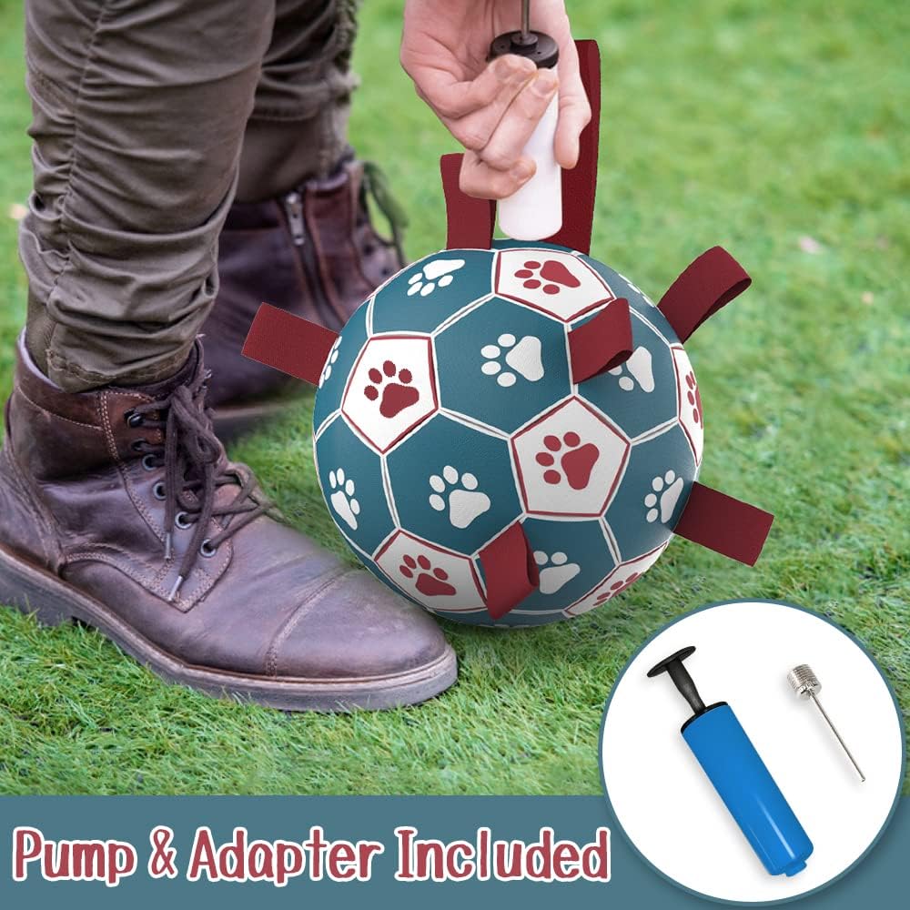 HETOO Interactive Dog Football Toys with Grab Tabs, Durable Dog Water Balls for Small Medium Breed, Indoor & Outdoor