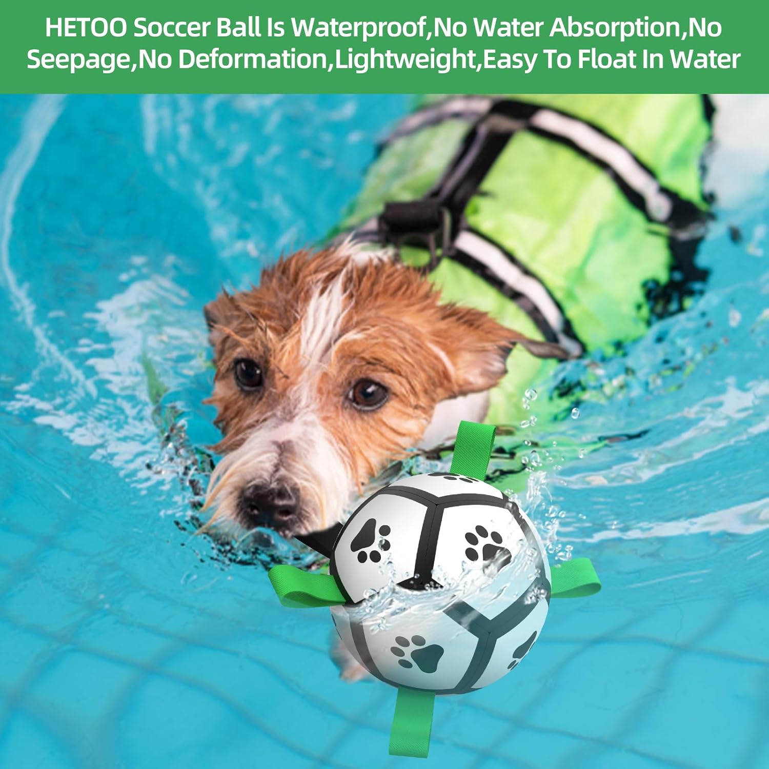 HETOO Interactive Dog Football Toys with Grab Tabs, Durable Dog Water Balls for Small Medium Breed, Indoor & Outdoor