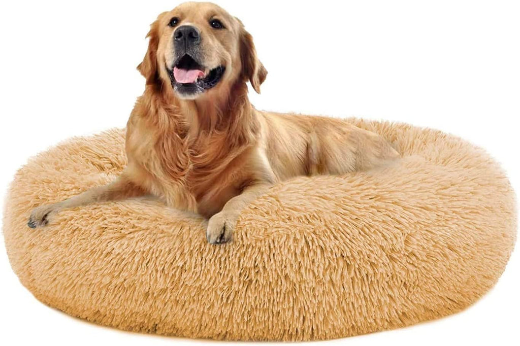 MFOX Calming Dog Bed Cat Bed Donut, Faux Fur | ObaPet
