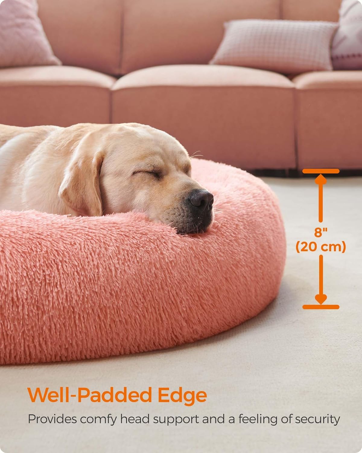 Feandrea Dog Bed, Donut Cat Bed, Fluffy Calming | ObaPet