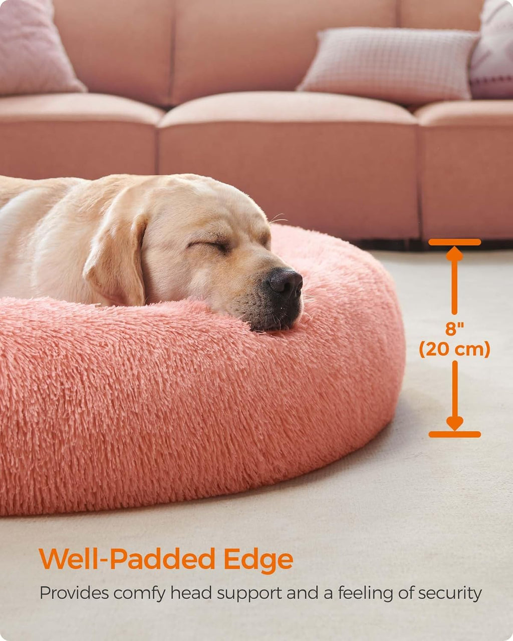 Feandrea Dog Bed, Donut Cat Bed, Fluffy Calming | ObaPet