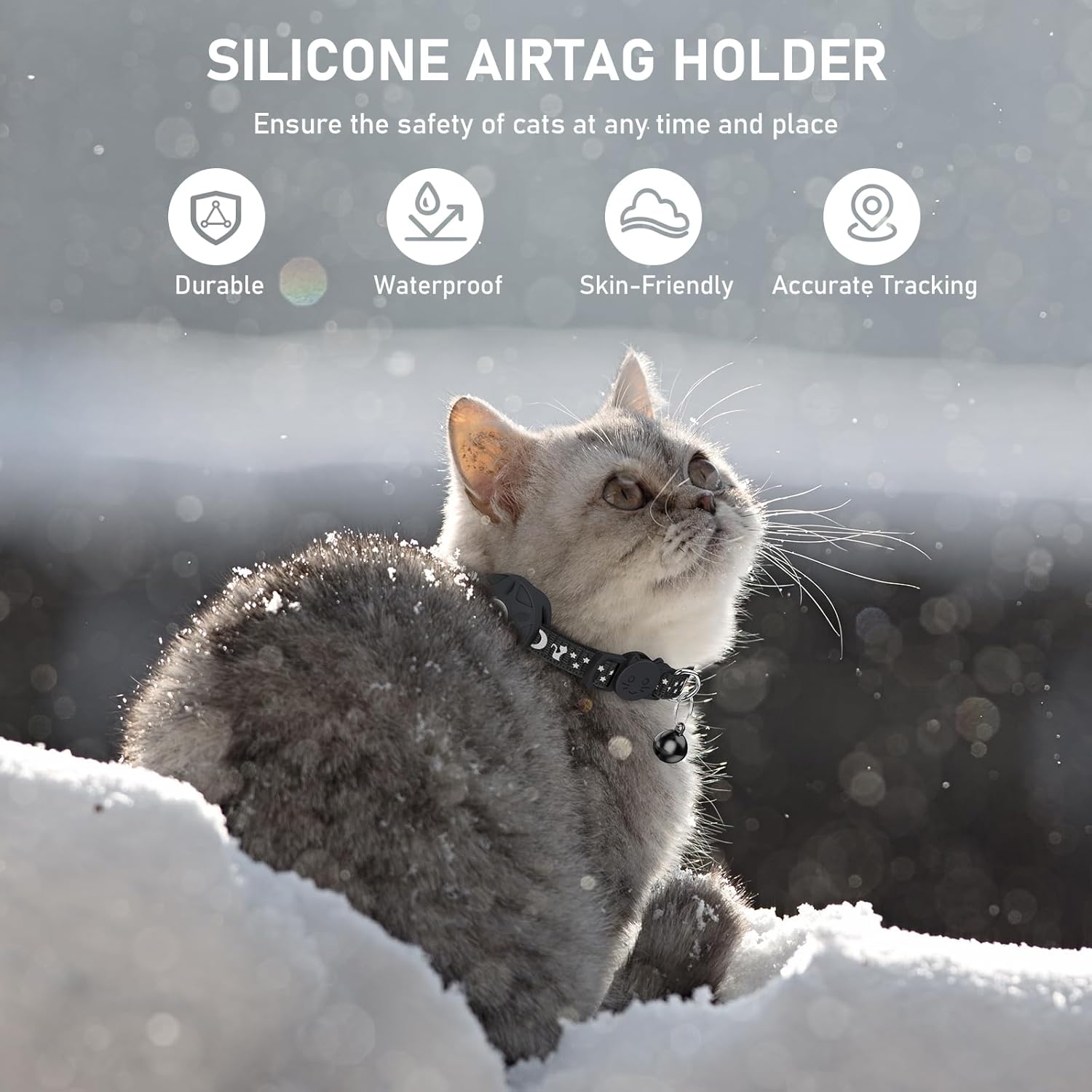 Simket Airtag Cat Collar, Refective Collar for | ObaPet