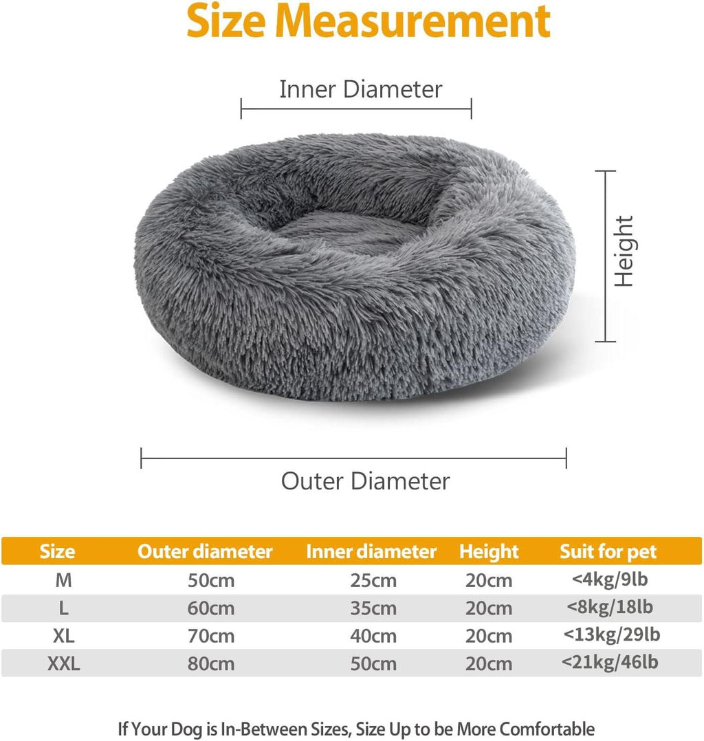 Enjamoy Plush Donut Dog Bed, Calming Round Dog | ObaPet