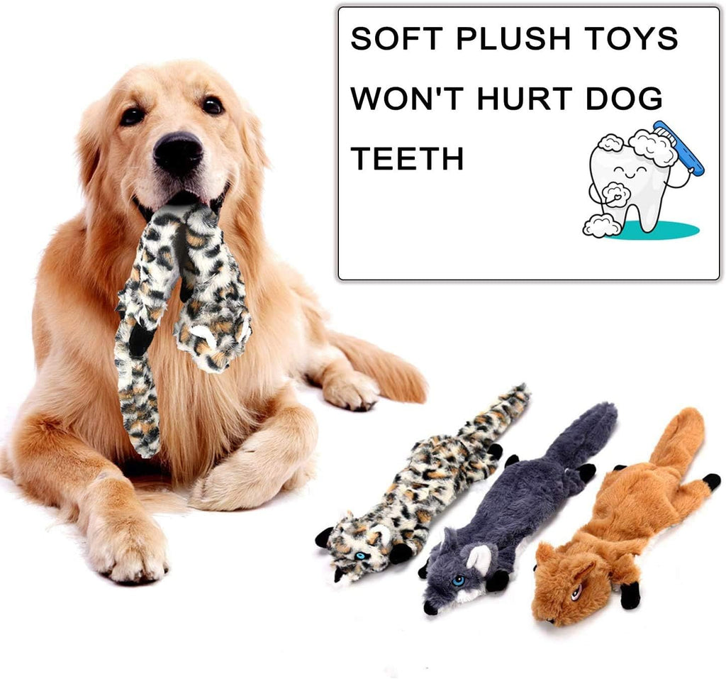 Newthinking No Stuffing Dog Toys, 5 Pack Squeaky Dog Toys, Soft Plush Dog Toys for Small Medium Large Dogs