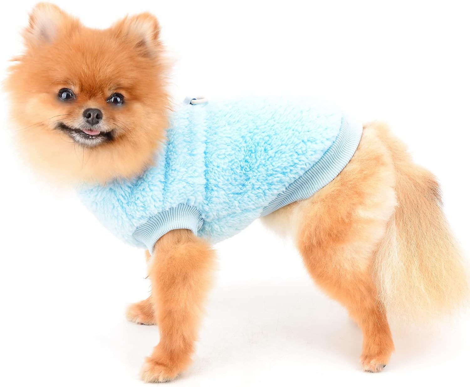 SMALLLEE_LUCKY_STORE Pet Sherpa Fleece Jumper Vest Sweaters Turtleneck Pullover with D-ring Soft Sweatshirt for Small Dogs Cat Puppy Boy Girl Yorkie Chihuahua Warm Fall Winter Clothes,Pink,S