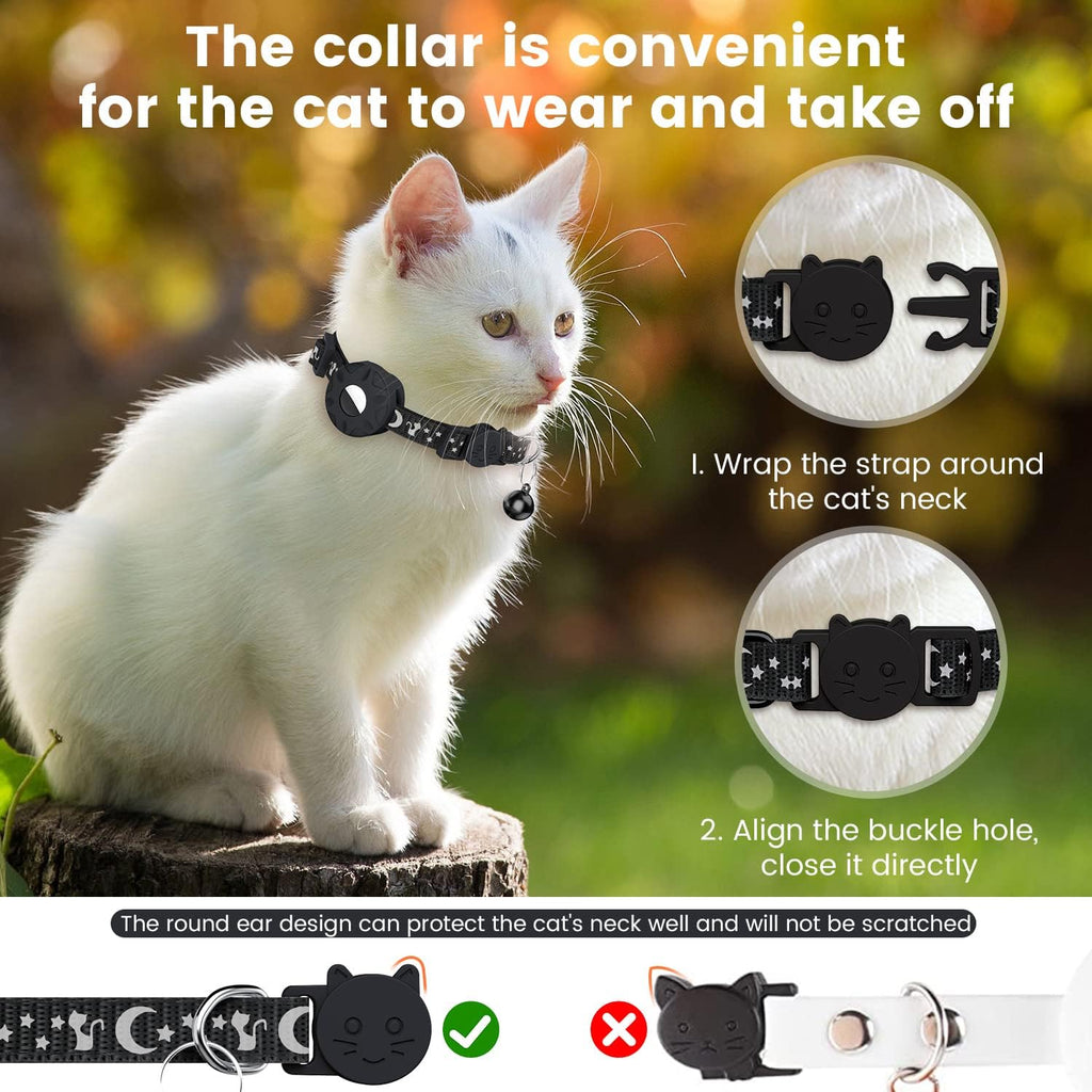 Simket Airtag Cat Collar, Refective Collar for | ObaPet