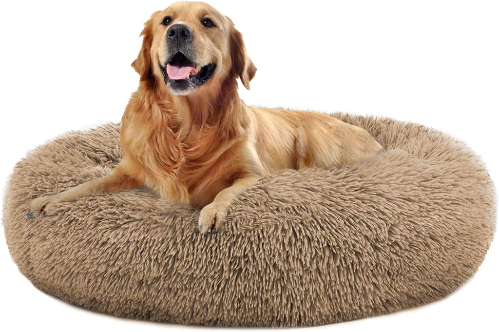 MFOX Calming Dog Bed Cat Bed Donut, Faux Fur | ObaPet