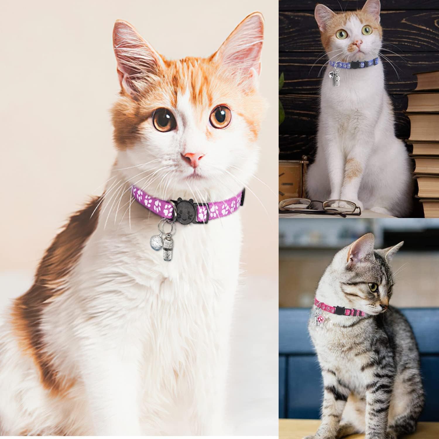 Reflective Cat Collars with Bells, Safe Quick | ObaPet