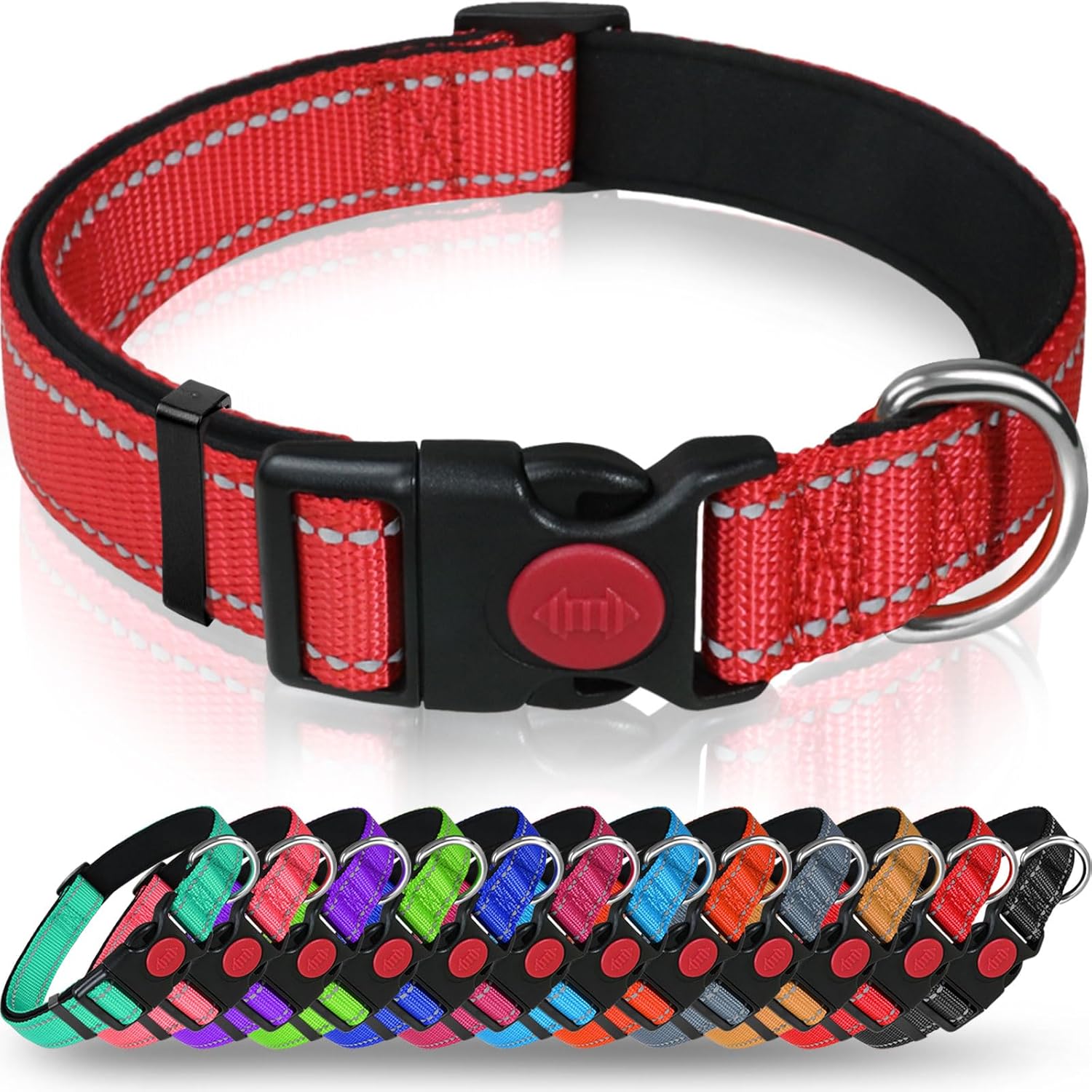 Taglory Reflective Nylon Dog Collar with Safety | ObaPet