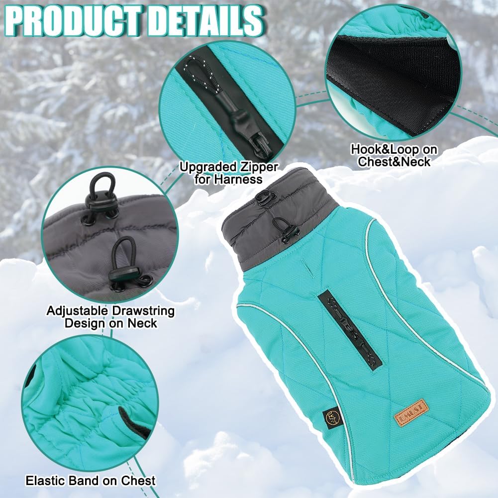EMUST Winter Dog Coats, Fleece Dog Apparel for Cold Weather, British Style Windproof Warm Dog Jacket for Small Dog Coats for Winter, Dark Blue, XS