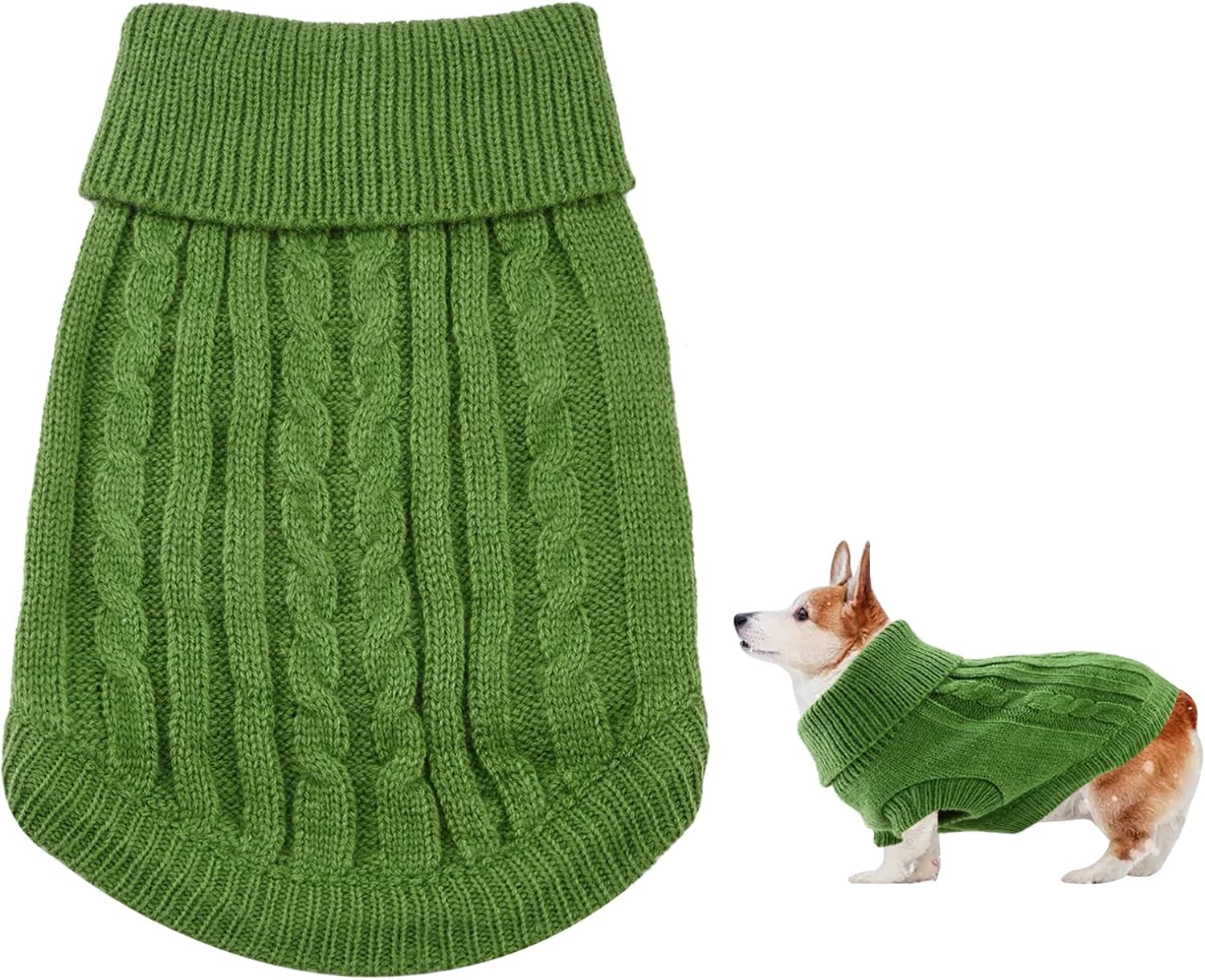 Small Dog Jumper, Warm Puppy Sweater for Small Dogs Winter Knitted Dog Pullover Soft Turtleneck Dog Clothes Vest for Pet Autumn, Winter Outfit for Welsh Corgi, Yorkshire Terrier, Chihuahua (XS, Blue)