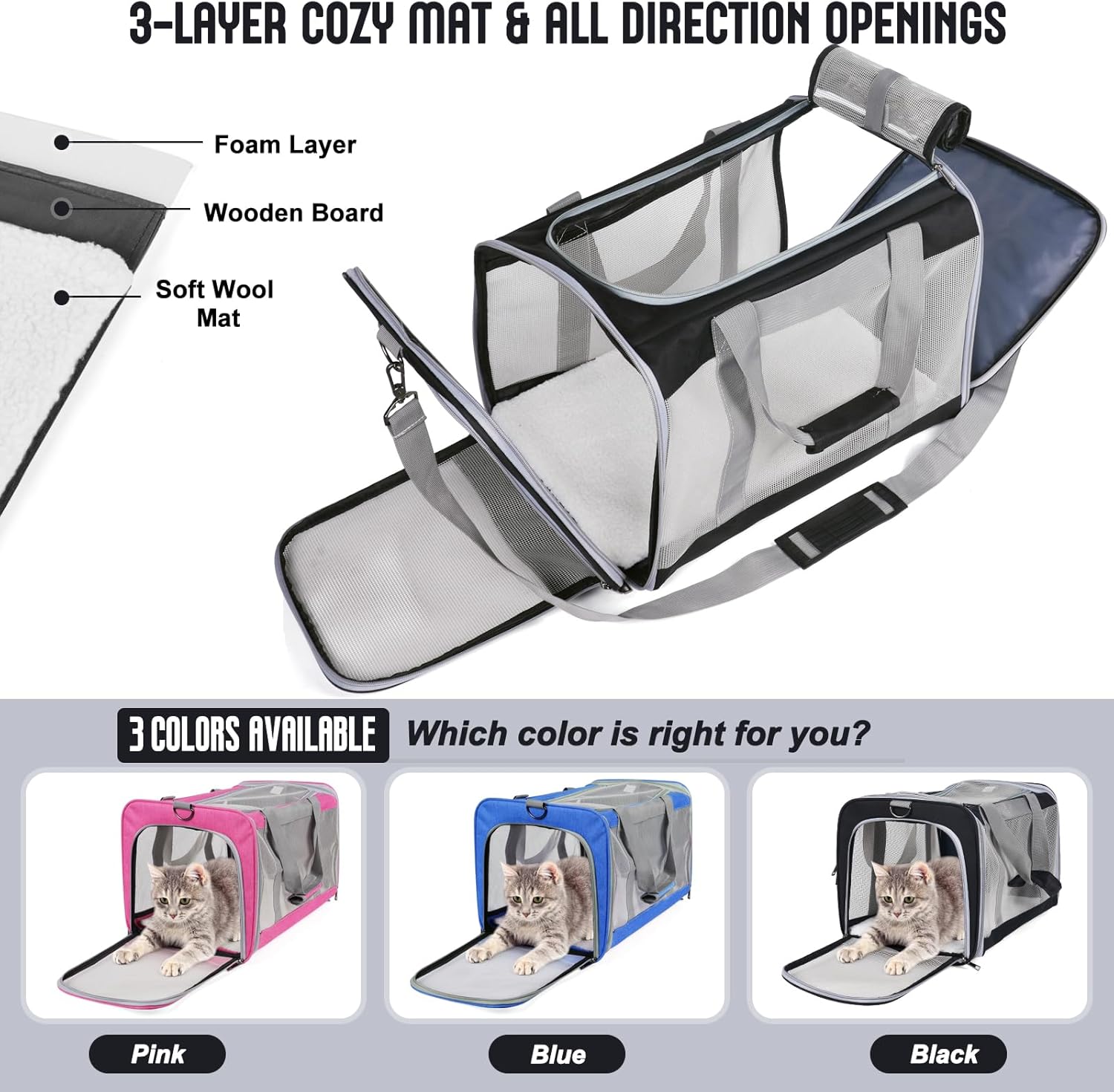 TIYOLAT Cat Carrier, Pet Carrier Airline | ObaPet