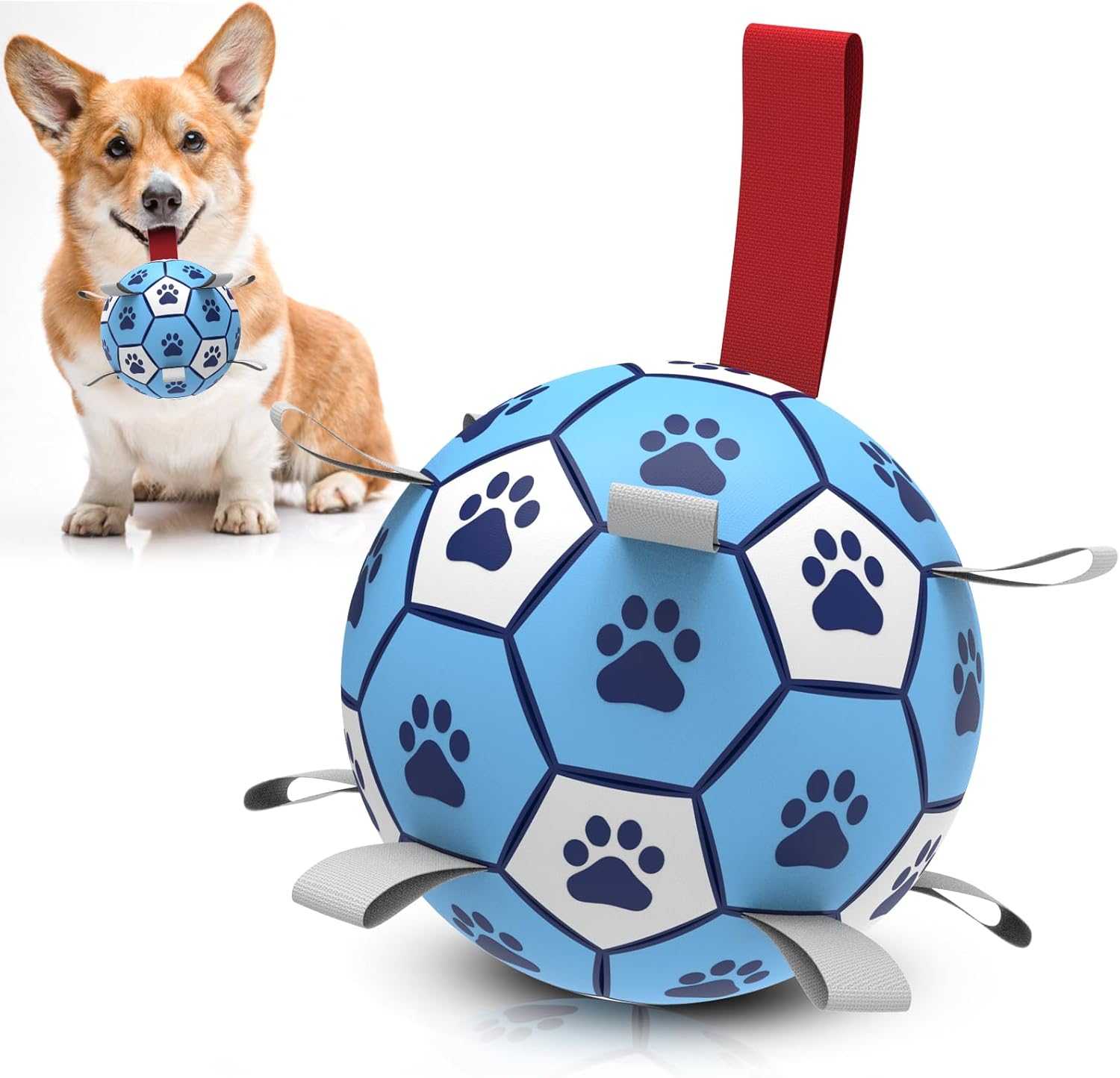 HETOO Interactive Dog Football Toys with Grab Tabs, Durable Dog Water Balls for Small Medium Breed, Indoor & Outdoor