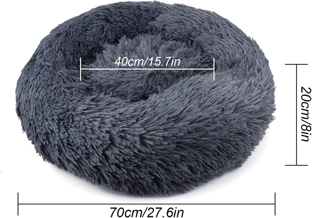 UUEMB 50cm Calming Dog Cat Bed, Plush Donut Pets | ObaPet