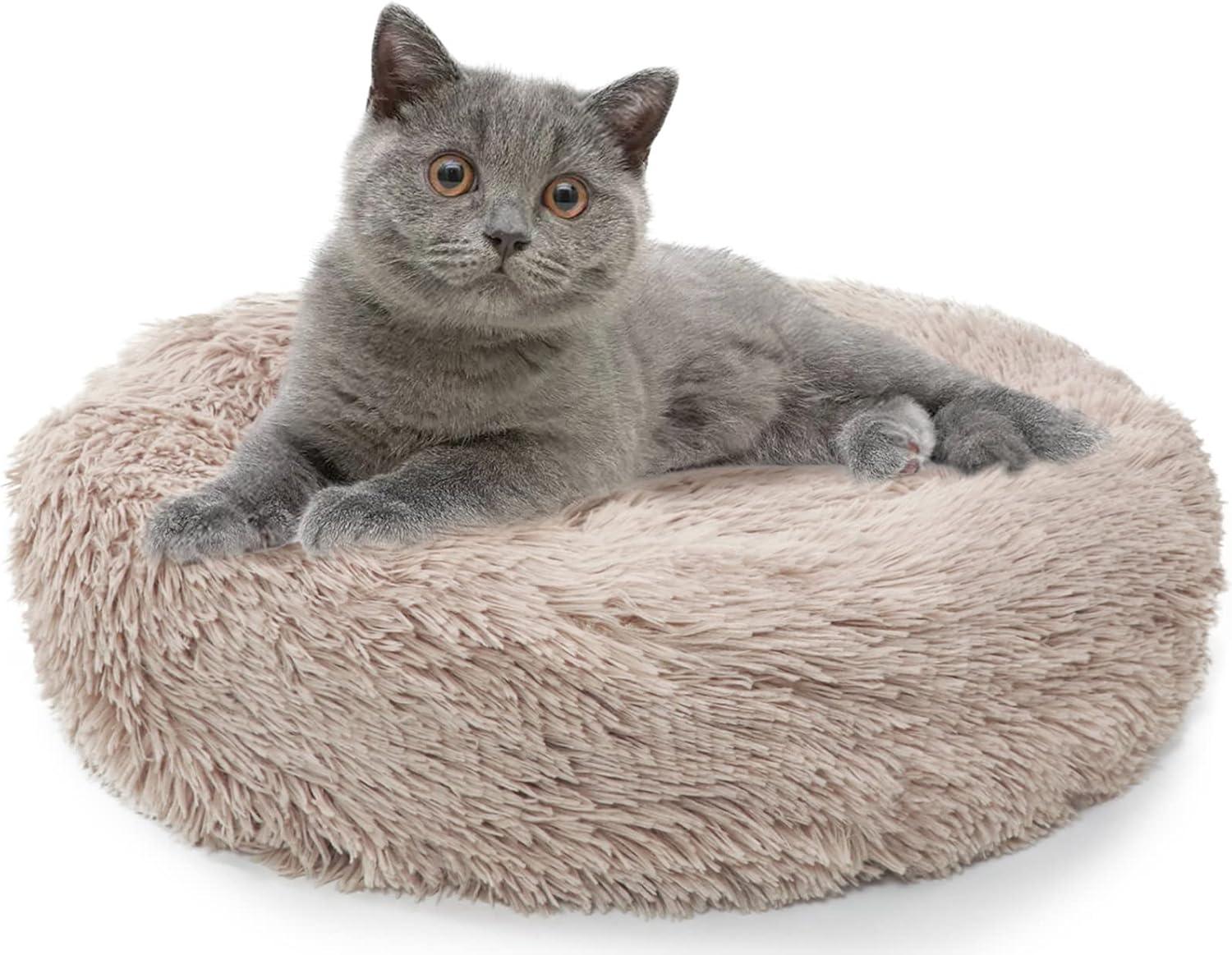Enjamoy Plush Donut Dog Bed, Calming Round Dog | ObaPet