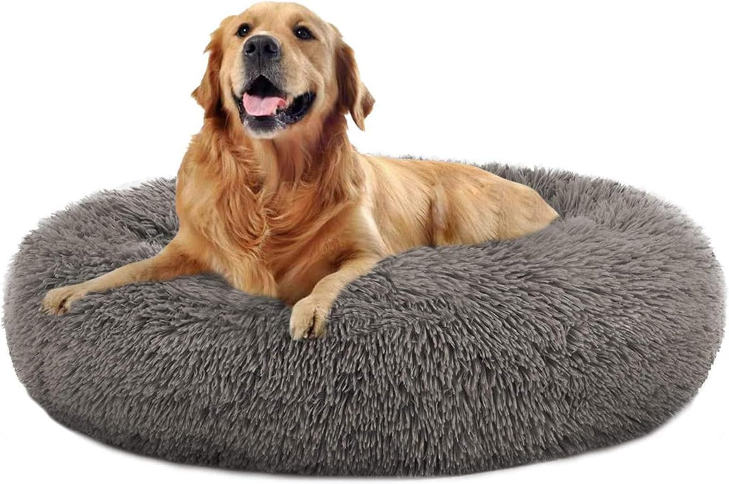 MFOX Calming Dog Bed Cat Bed Donut, Faux Fur | ObaPet