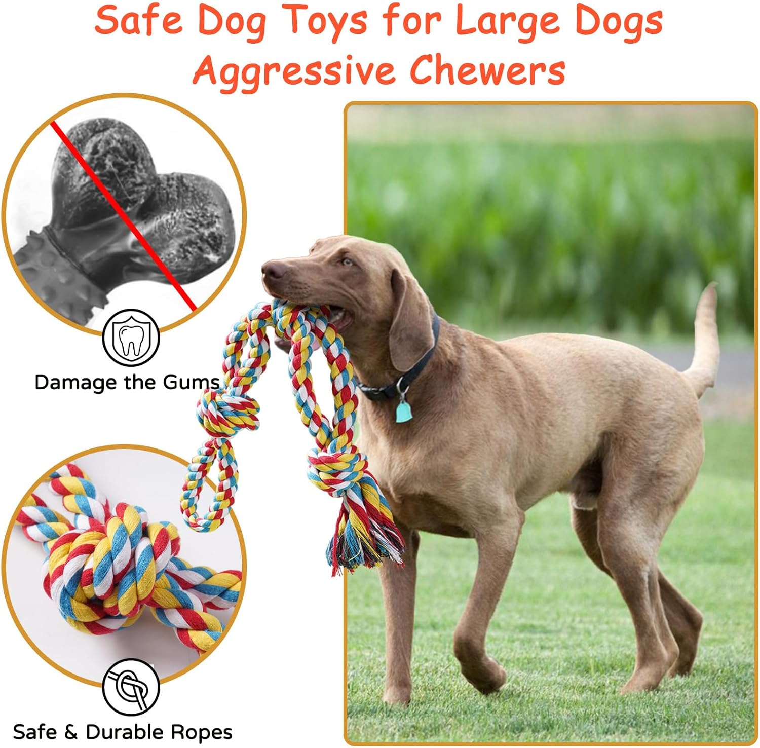 Aitmexcn Dog Rope Toys for Large Medium Dog | ObaPet