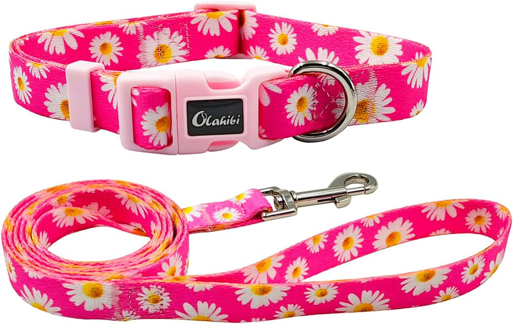 Olahibi Daisy Pattern Dog Collar and Leash | ObaPet