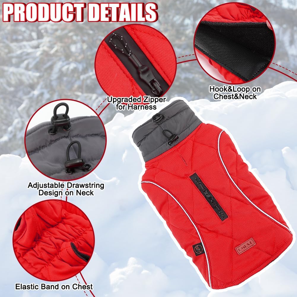 EMUST Winter Dog Coats, Fleece Dog Apparel for Cold Weather, British Style Windproof Warm Dog Jacket for Small Dog Coats for Winter, Dark Blue, XS