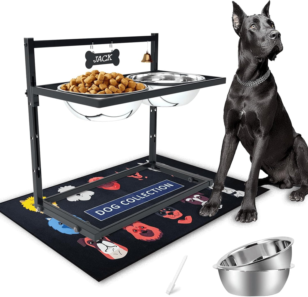 Raised Dog Bowl Height-Adjustable, Dog bowls | ObaPet