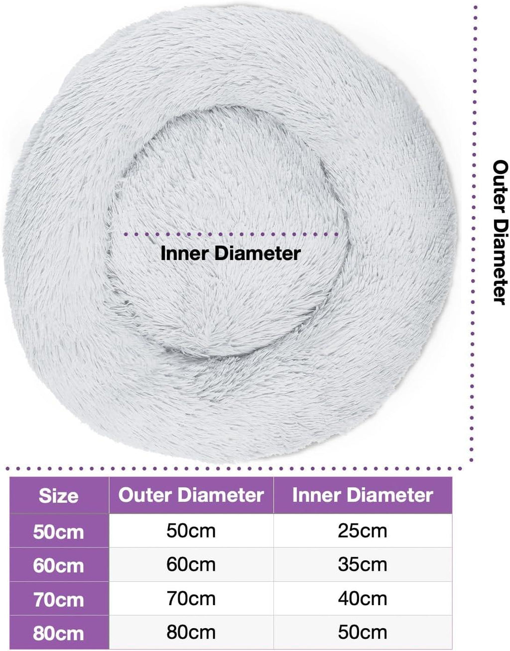 Woof & Whiskers Donut Beds For Dogs Grey Dog Bed | ObaPet