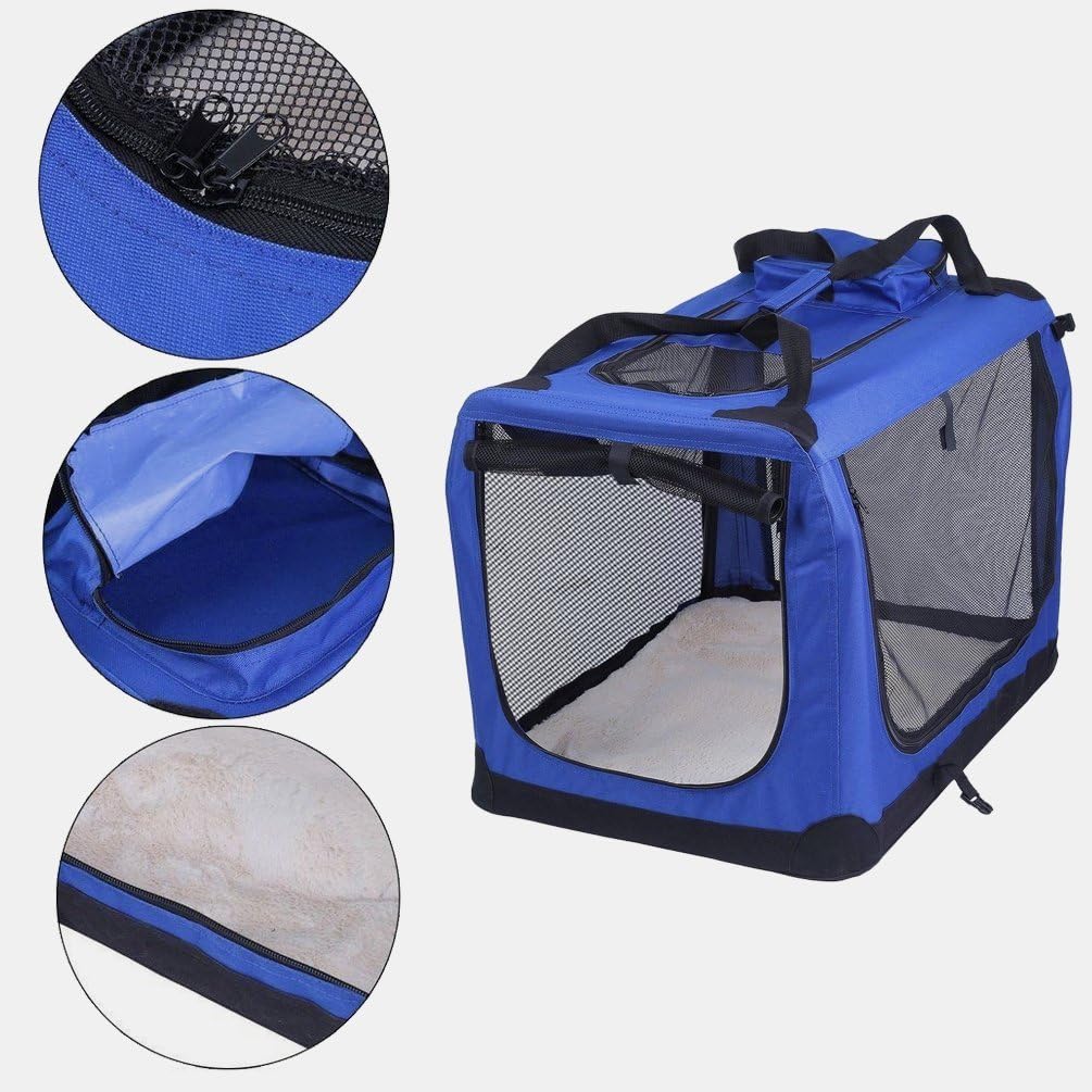Petbarn Portable Soft Fabric Pet Carrier Folding Dog Cat Puppy Travel Transport Bag (Medium, Grey)