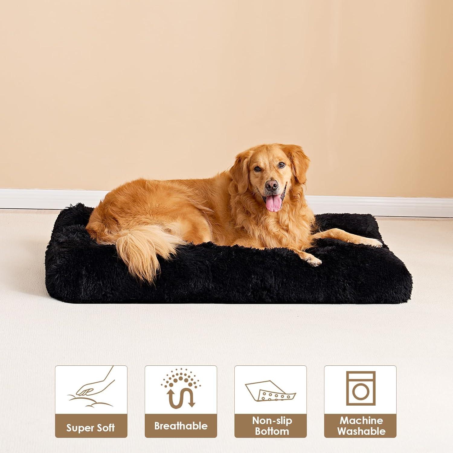 EHEYCIGA Calming Dog Bed Medium, Fluffy Anti | ObaPet