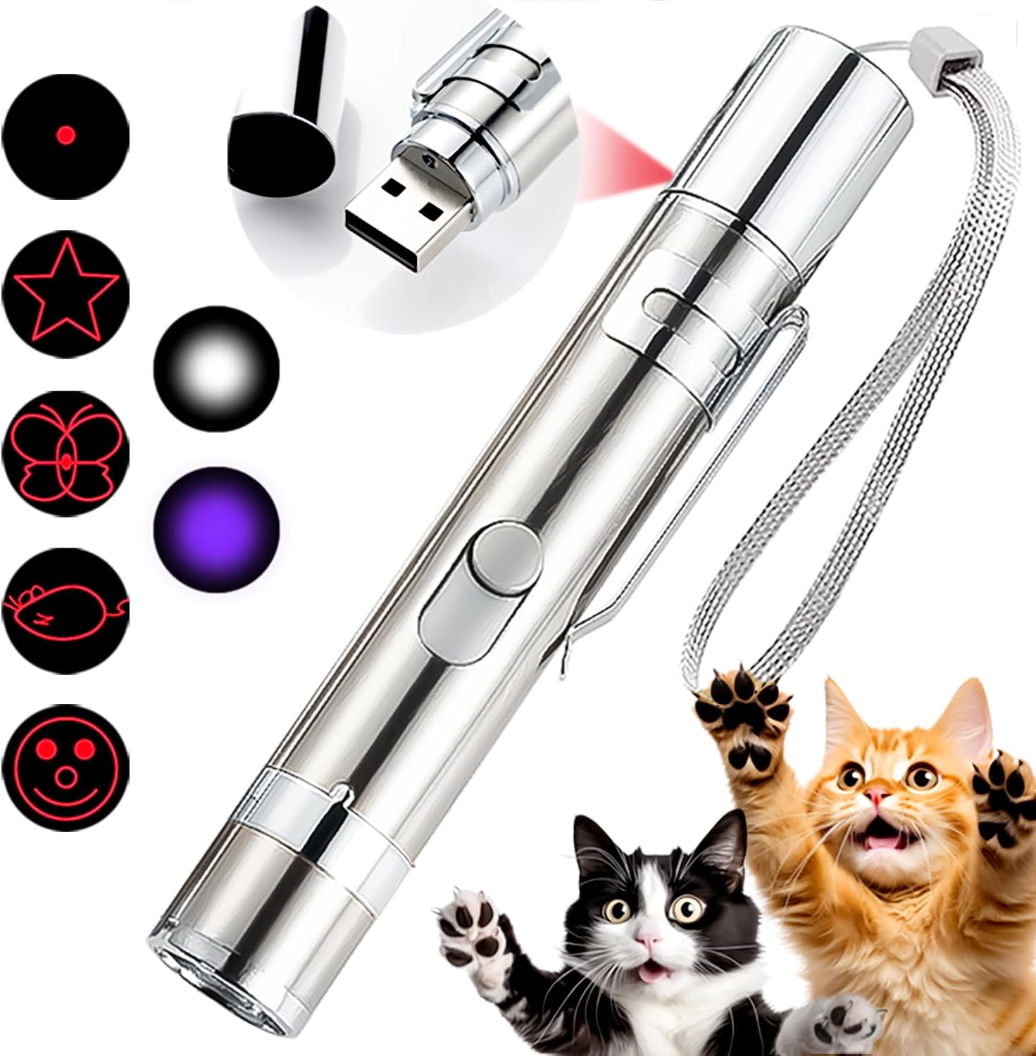 Cakkone Cat Toys, 7 in 1 Function Red Pointer | ObaPet