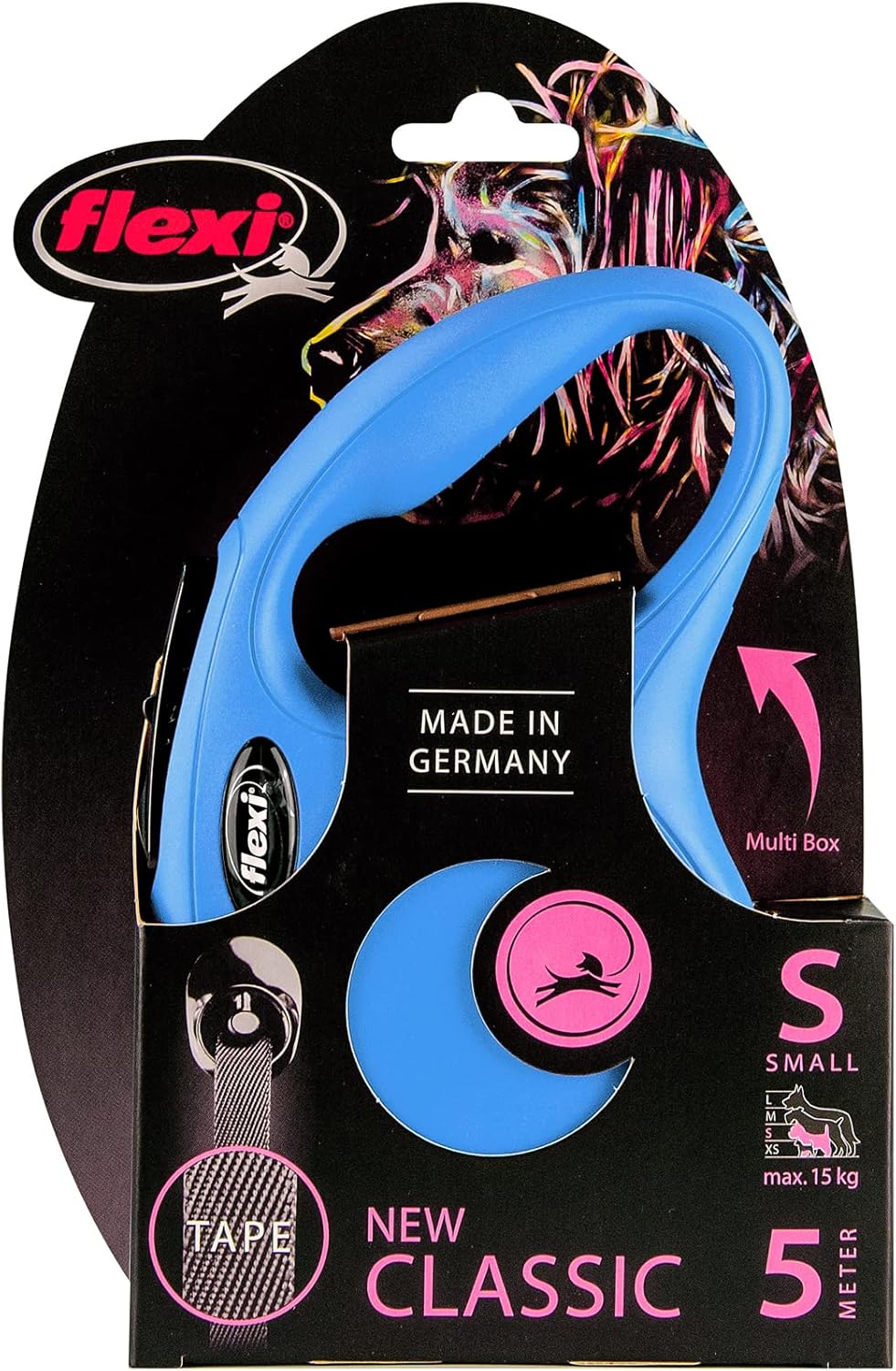 Flexi New Classic Tape Blue Large 8m Retractable | ObaPet
