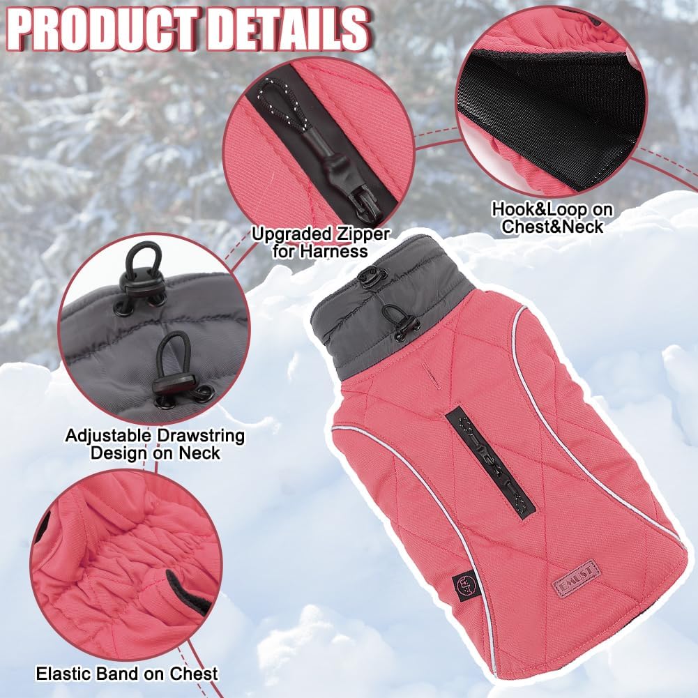 EMUST Winter Dog Coats, Fleece Dog Apparel for Cold Weather, British Style Windproof Warm Dog Jacket for Small Dog Coats for Winter, Dark Blue, XS