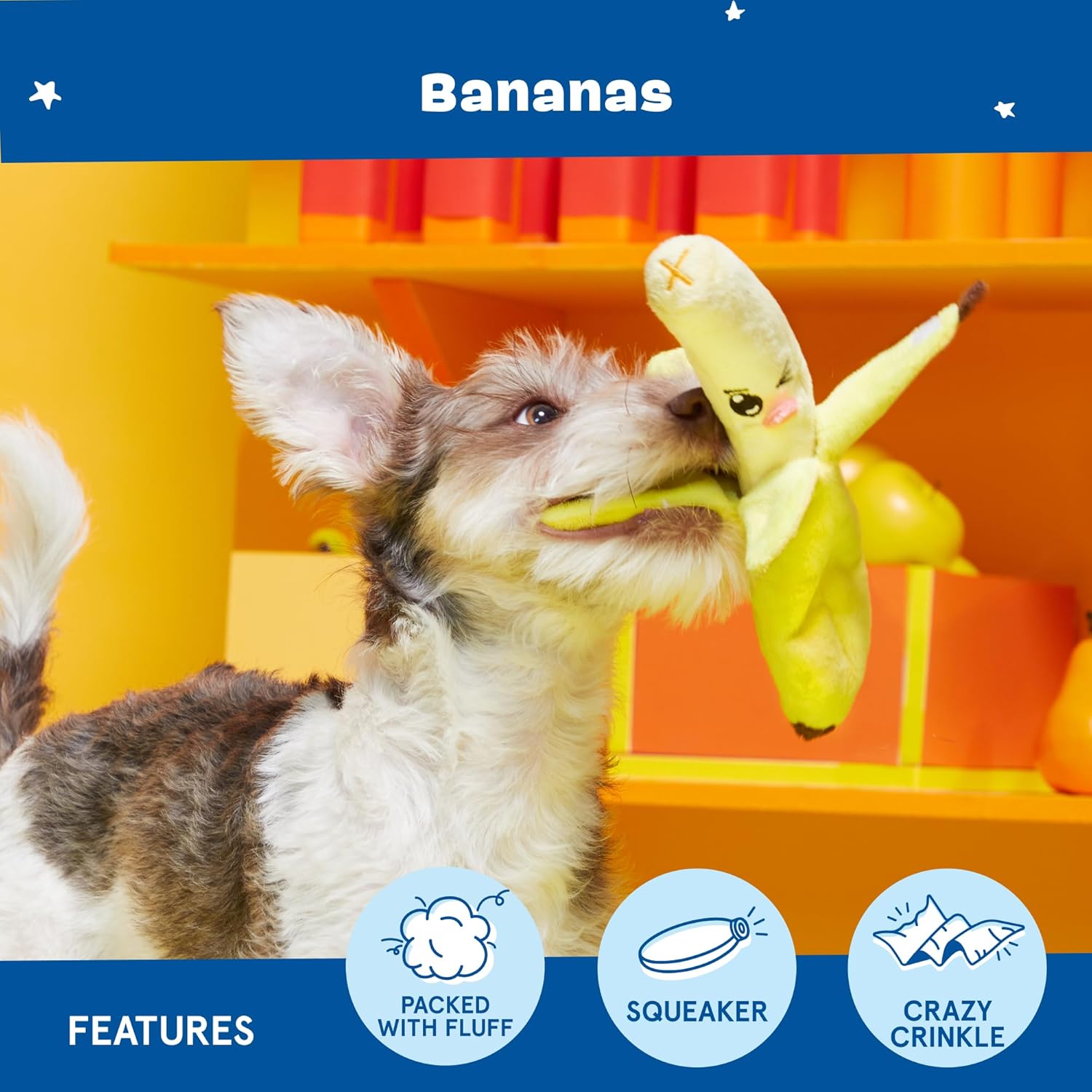 Barkbox 2 in 1 Interactive Plush Dog Toy - Rip and Reveal Toy for Dogs and Puppies - Stimulating Squeaky Pet Toys | Peas in a Pod (Small)