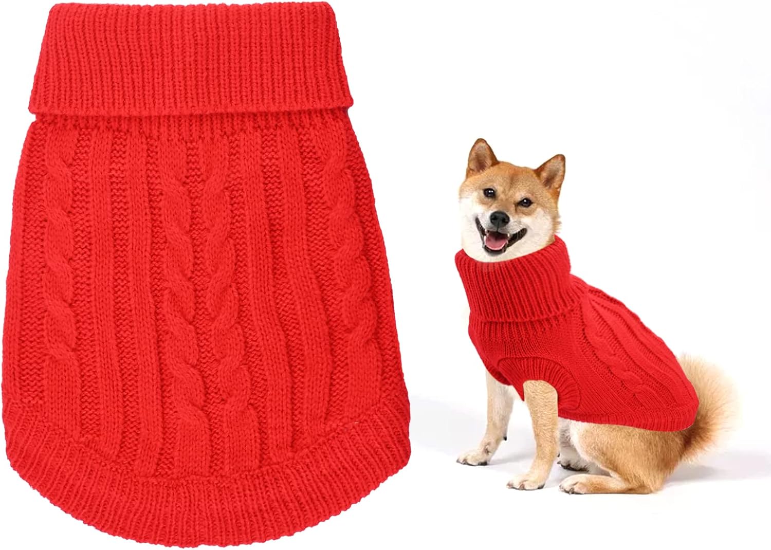 Small Dog Jumper, Warm Puppy Sweater for Small Dogs Winter Knitted Dog Pullover Soft Turtleneck Dog Clothes Vest for Pet Autumn, Winter Outfit for Welsh Corgi, Yorkshire Terrier, Chihuahua (XS, Blue)