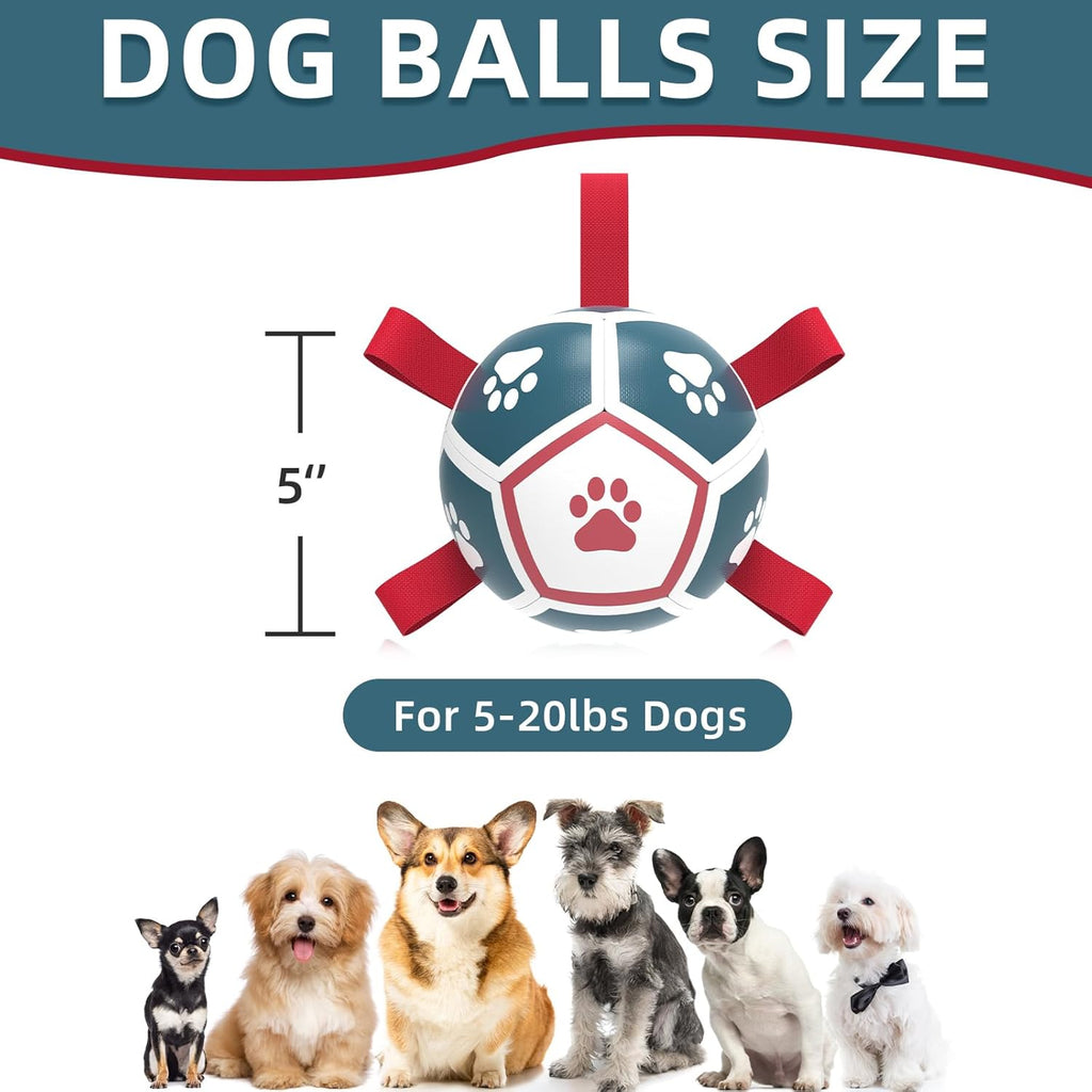 HETOO Interactive Dog Football Toys with Grab Tabs, Durable Dog Water Balls for Small Medium Breed, Indoor & Outdoor