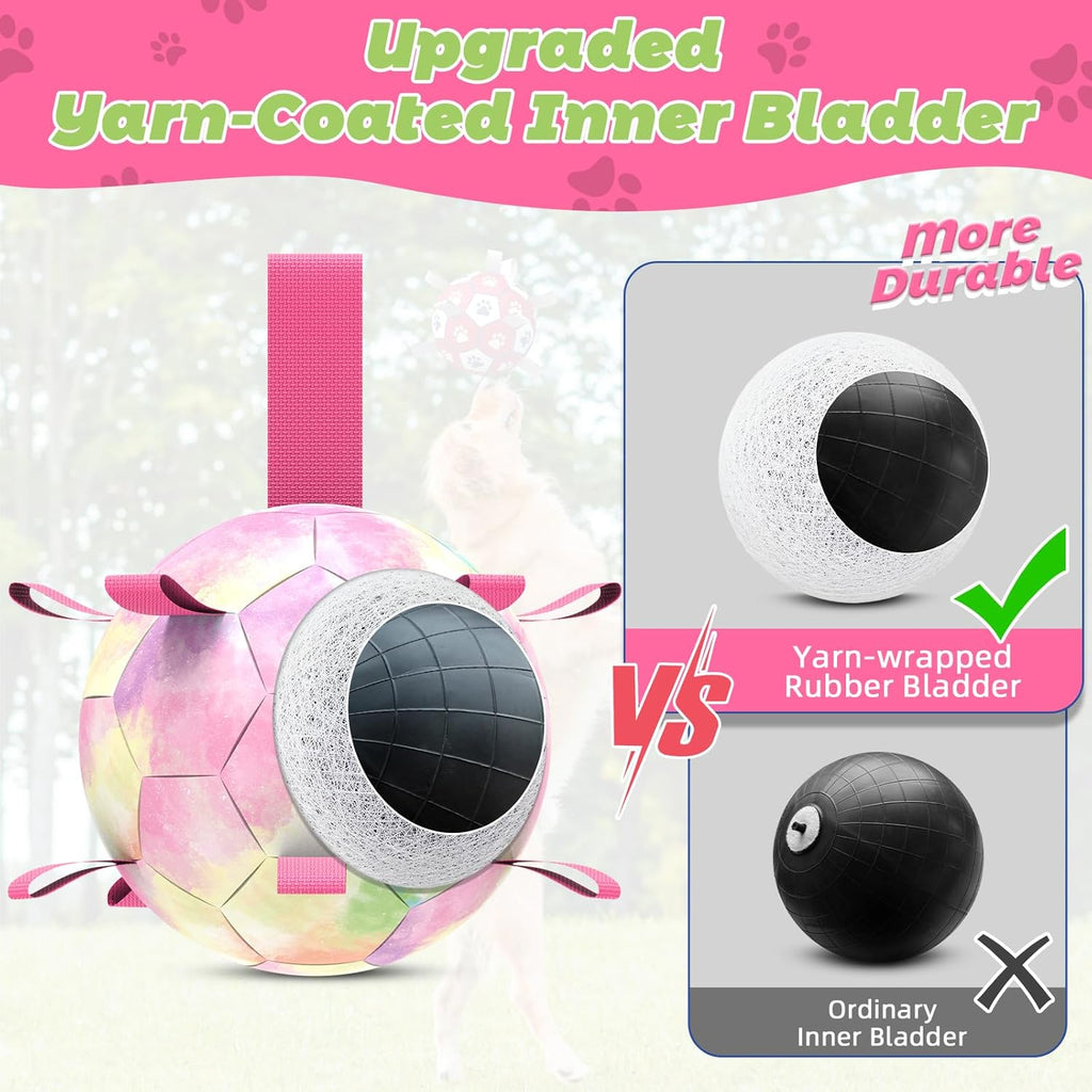 HETOO Interactive Dog Football Toys with Grab Tabs, Durable Dog Water Balls for Small Medium Breed, Indoor & Outdoor