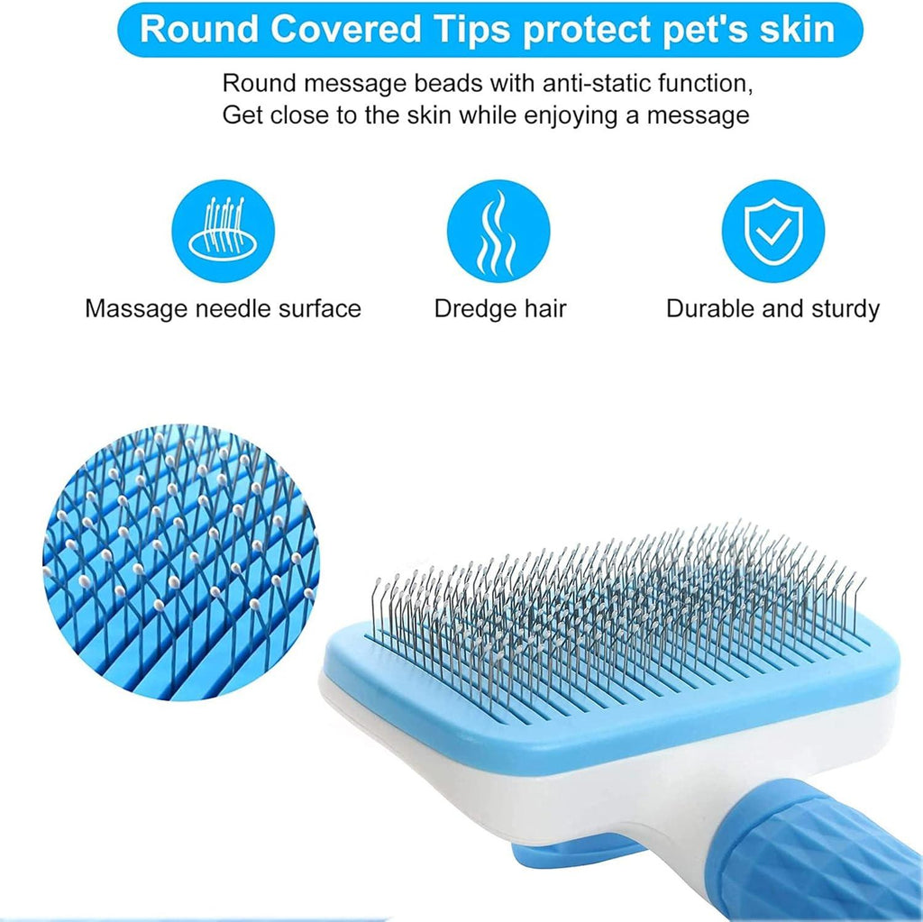 Dog Brush Cat Brush Grooming Comb,Self Cleaning | ObaPet