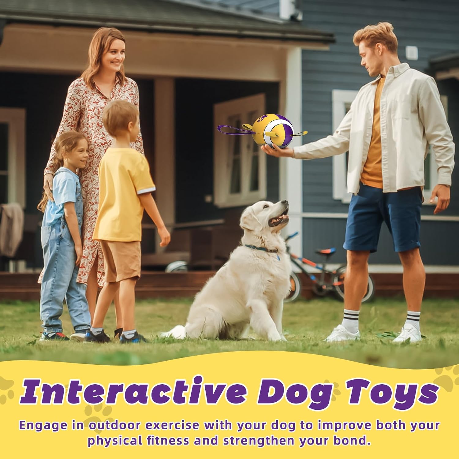 HETOO Interactive Dog Football Toys with Grab Tabs, Durable Dog Water Balls for Small Medium Breed, Indoor & Outdoor