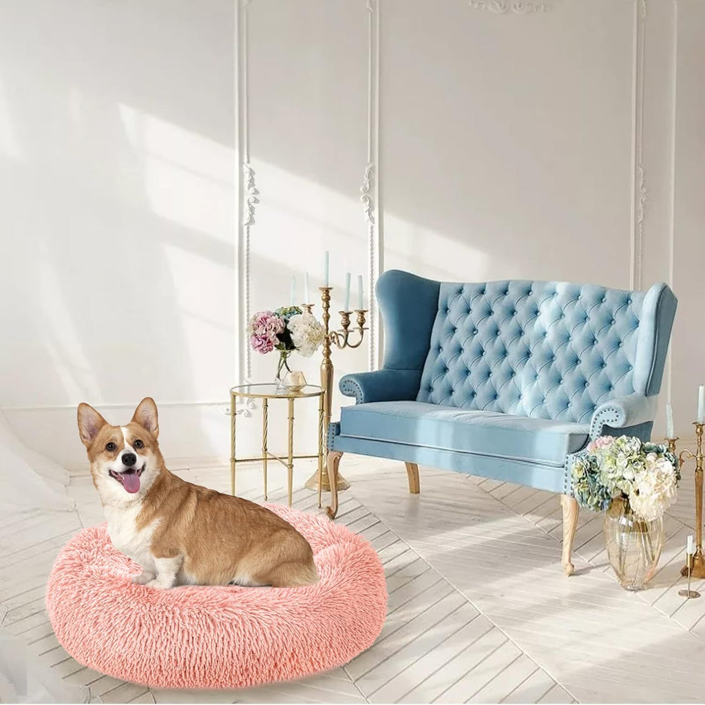 Enjamoy Plush Donut Dog Bed, Calming Round Dog | ObaPet
