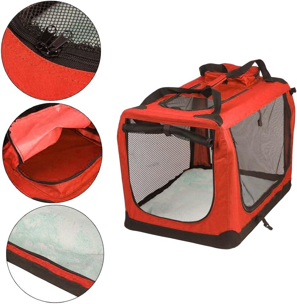 Petbarn Portable Soft Fabric Pet Carrier Folding Dog Cat Puppy Travel Transport Bag (Medium, Grey)