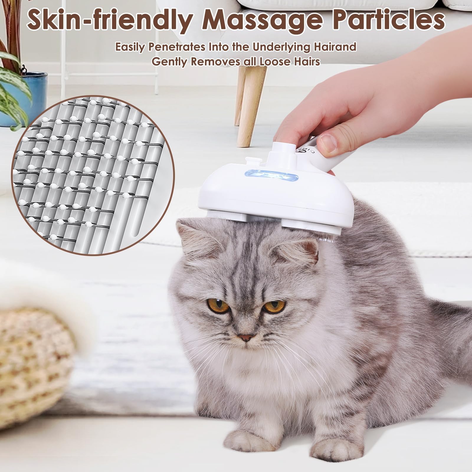 Pet Steam Brush for Dogs & Cats Hair Shedding | ObaPet