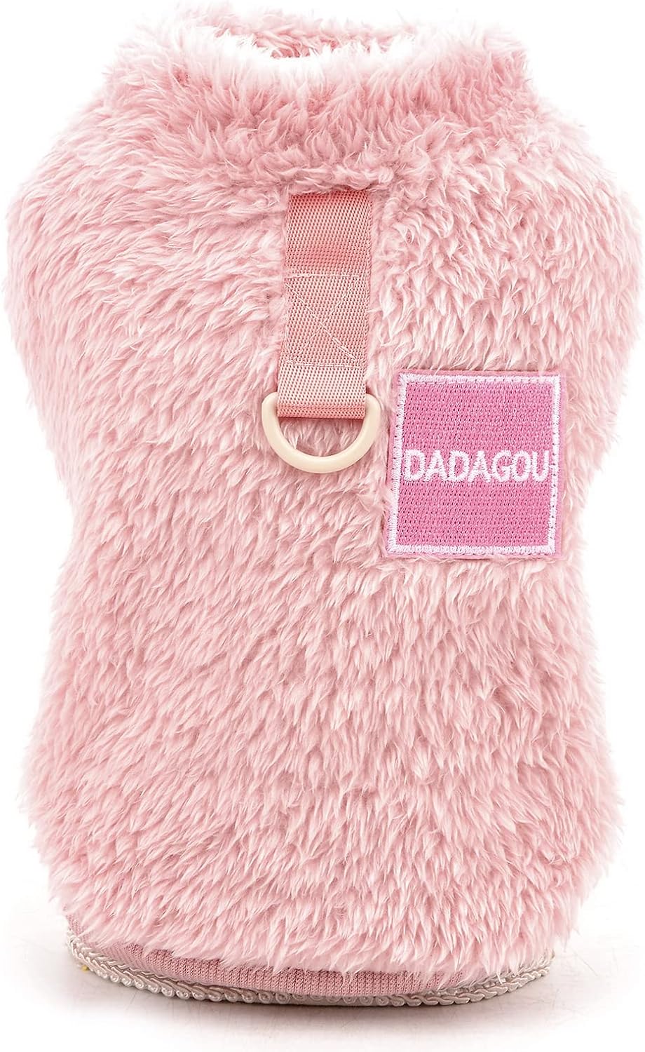 SMALLLEE_LUCKY_STORE Pet Sherpa Fleece Jumper Vest Sweaters Turtleneck Pullover with D-ring Soft Sweatshirt for Small Dogs Cat Puppy Boy Girl Yorkie Chihuahua Warm Fall Winter Clothes,Pink,S
