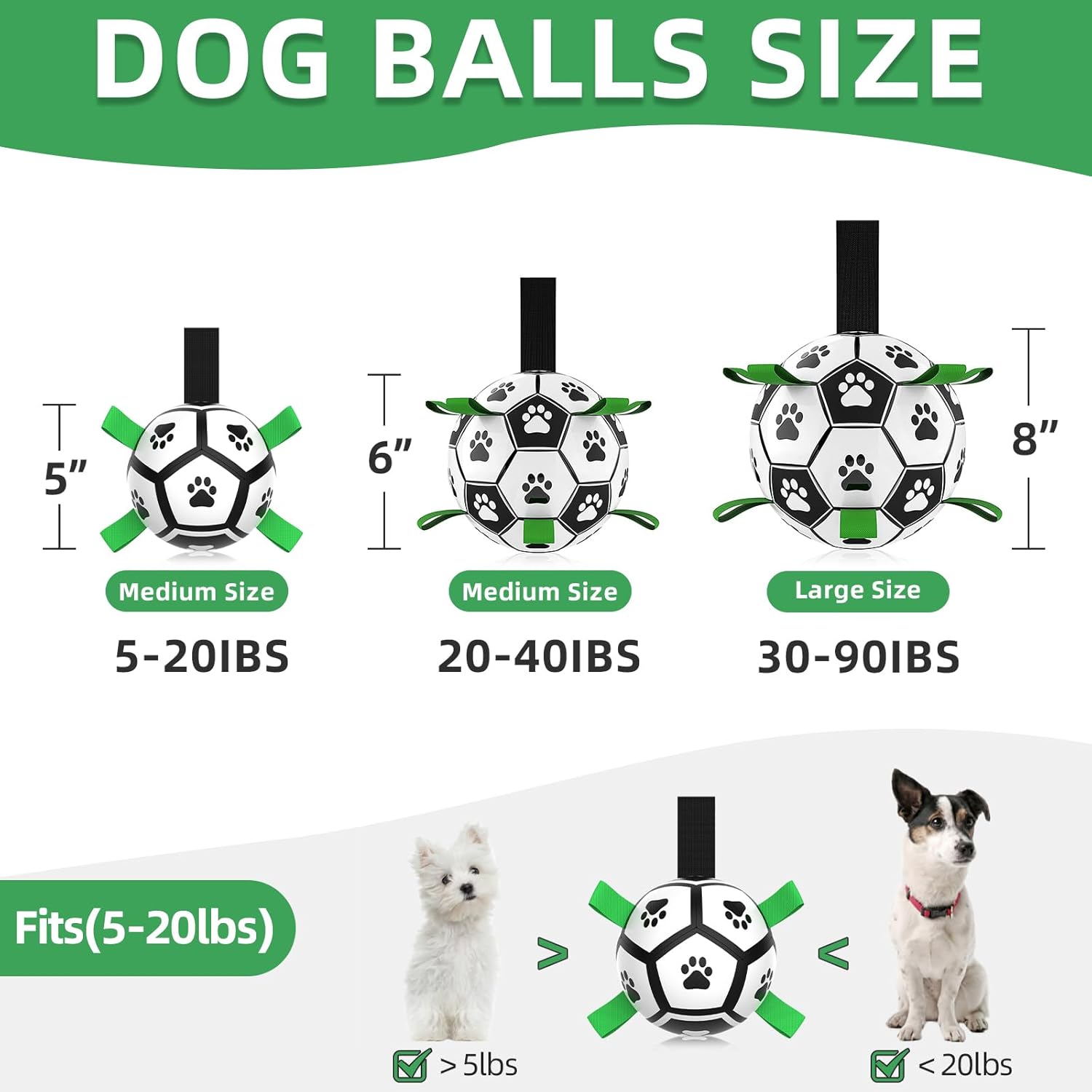 HETOO Interactive Dog Football Toys with Grab Tabs, Durable Dog Water Balls for Small Medium Breed, Indoor & Outdoor