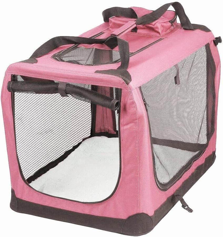 Petbarn Portable Soft Fabric Pet Carrier Folding Dog Cat Puppy Travel Transport Bag (Medium, Grey)
