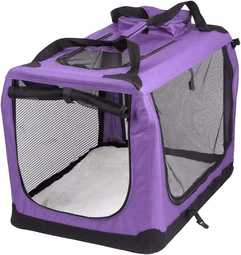 Petbarn Portable Soft Fabric Pet Carrier Folding Dog Cat Puppy Travel Transport Bag (Medium, Grey)