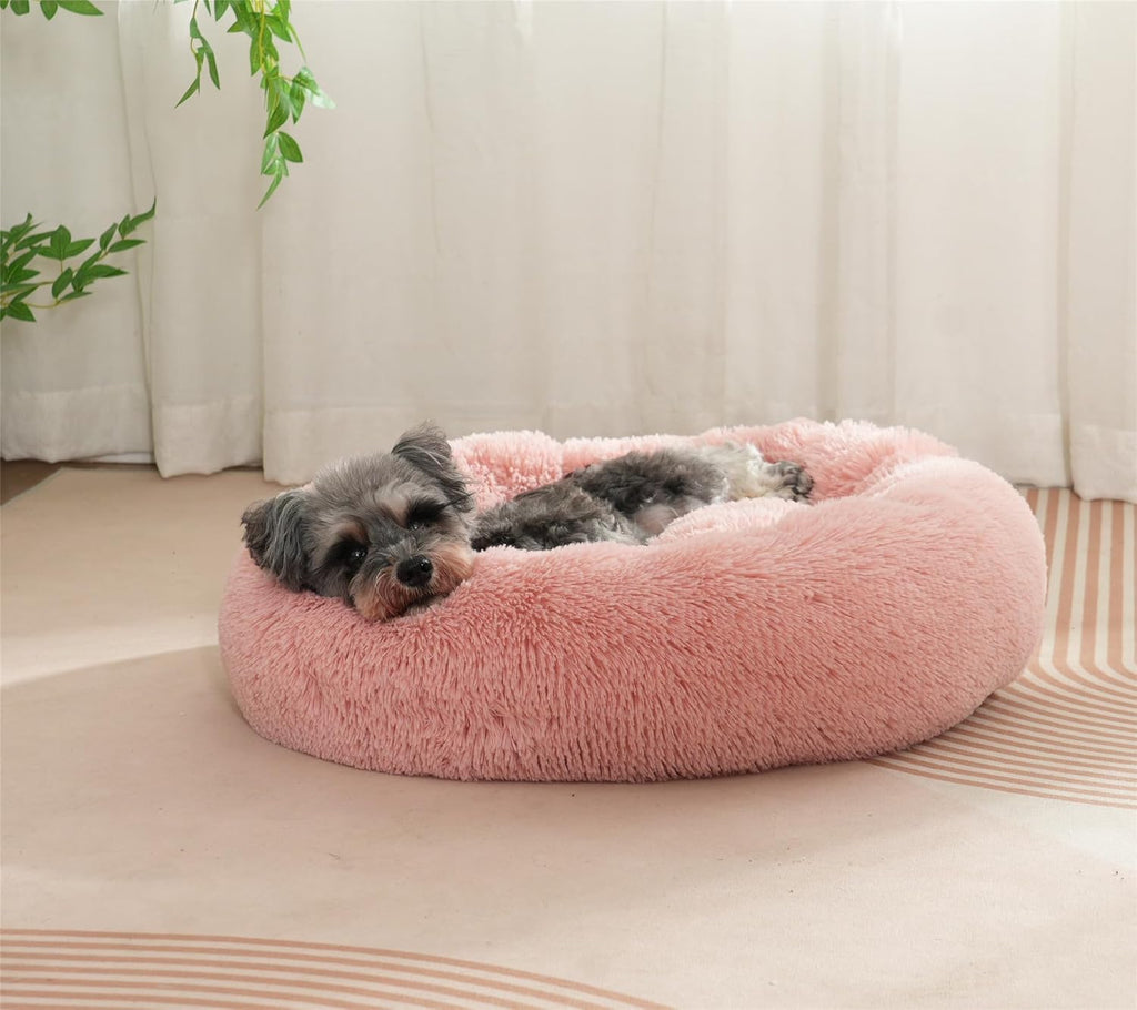 Enjamoy Plush Donut Dog Bed, Calming Round Dog | ObaPet